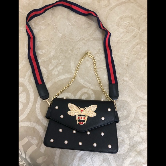 gucci butterfly bag black
